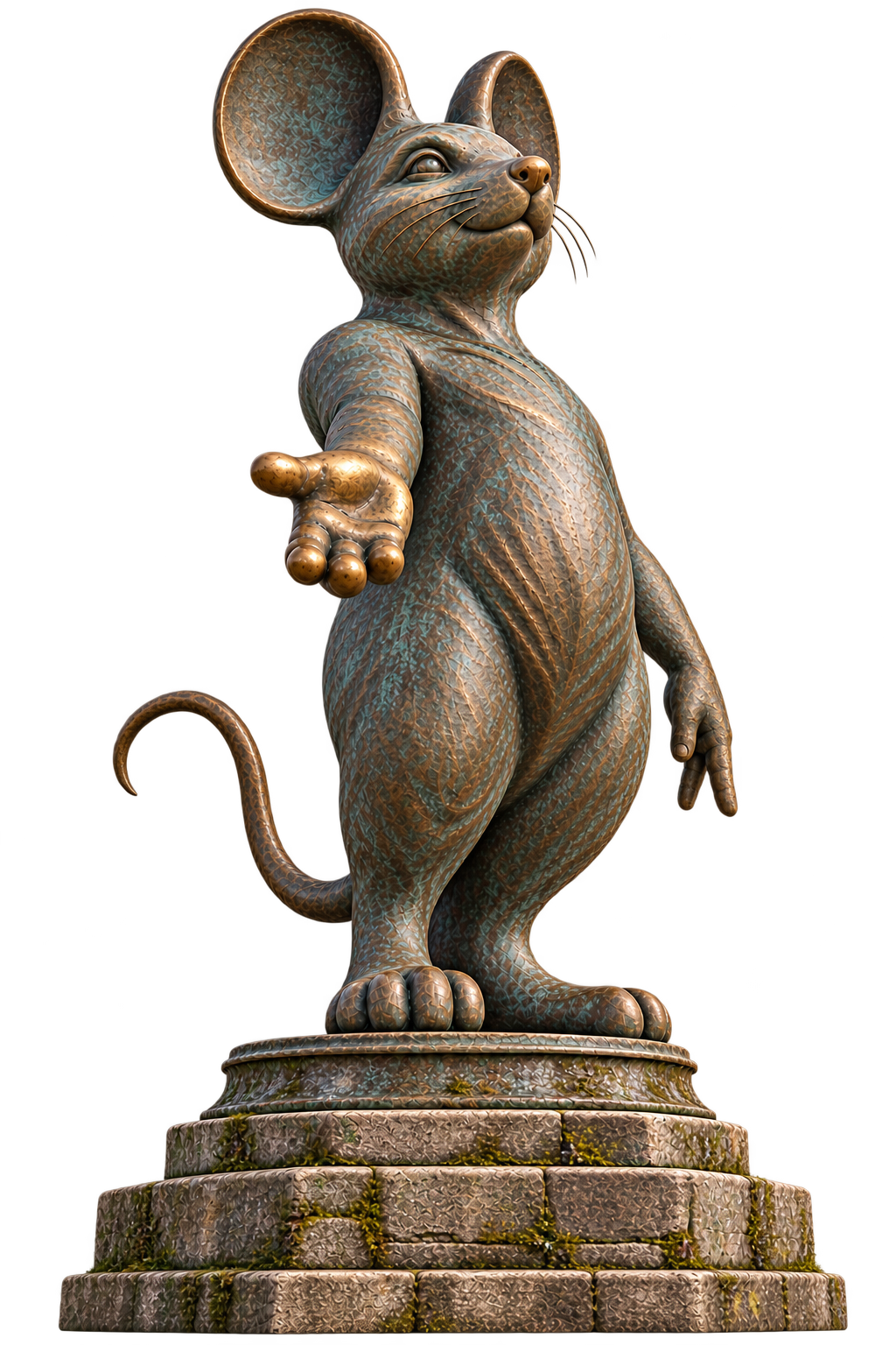 Alte bronzene Mausstatue von Mellington